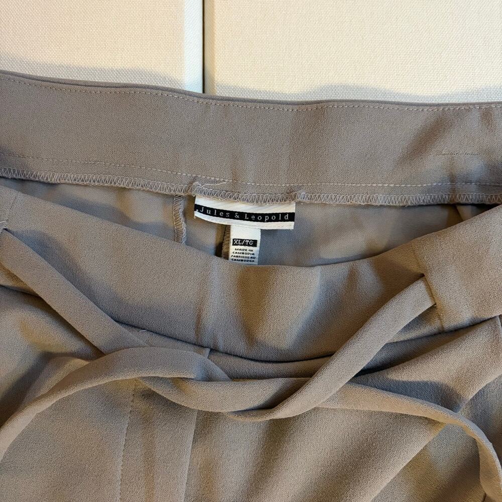 Jules & Leopold Greige Tie-Front Ankle Dress Pants XL - Picture 2 of 3